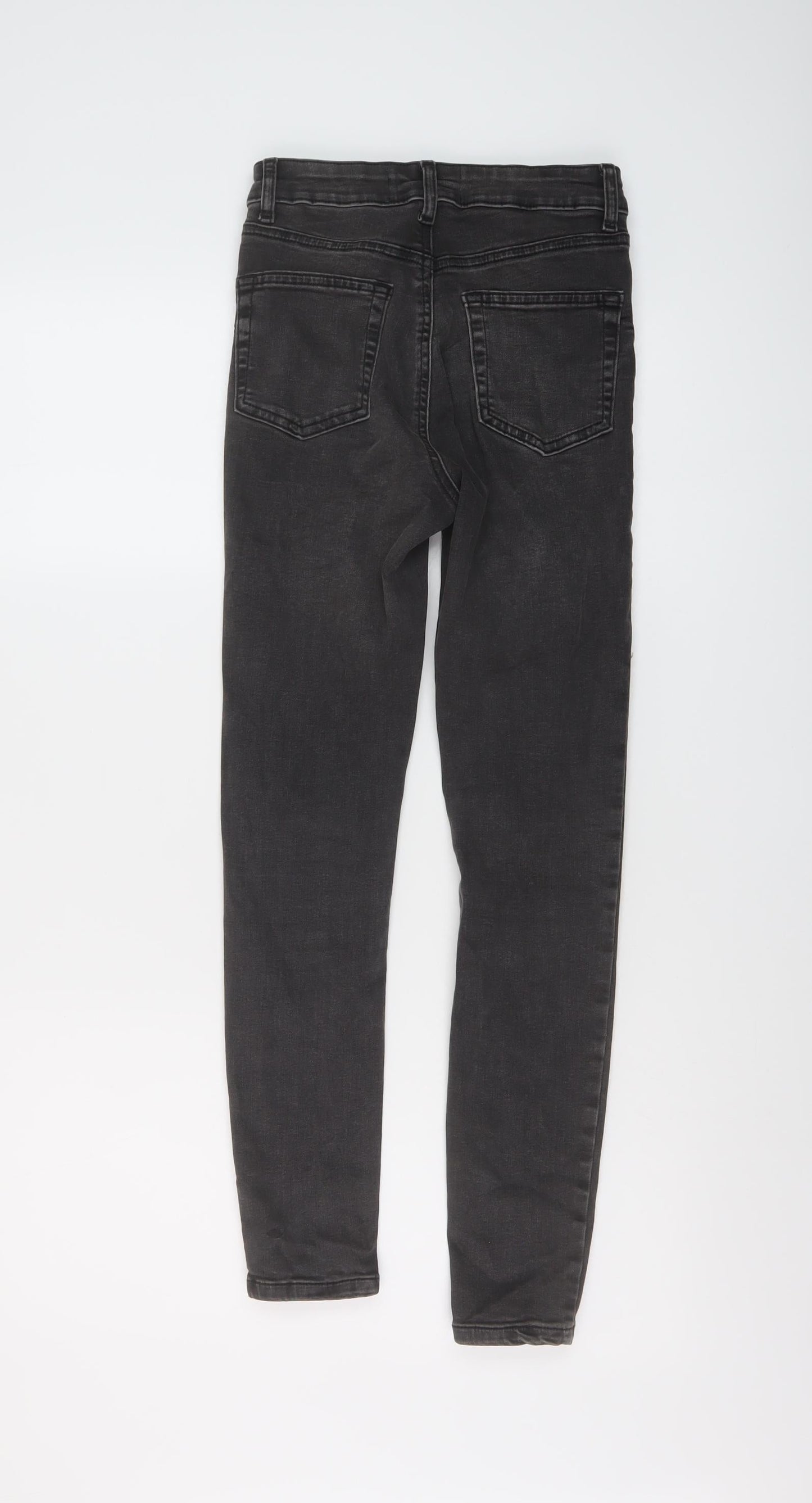 Denim & Co. Womens Grey Cotton Skinny Jeans Size 6 L26 in Regular Button