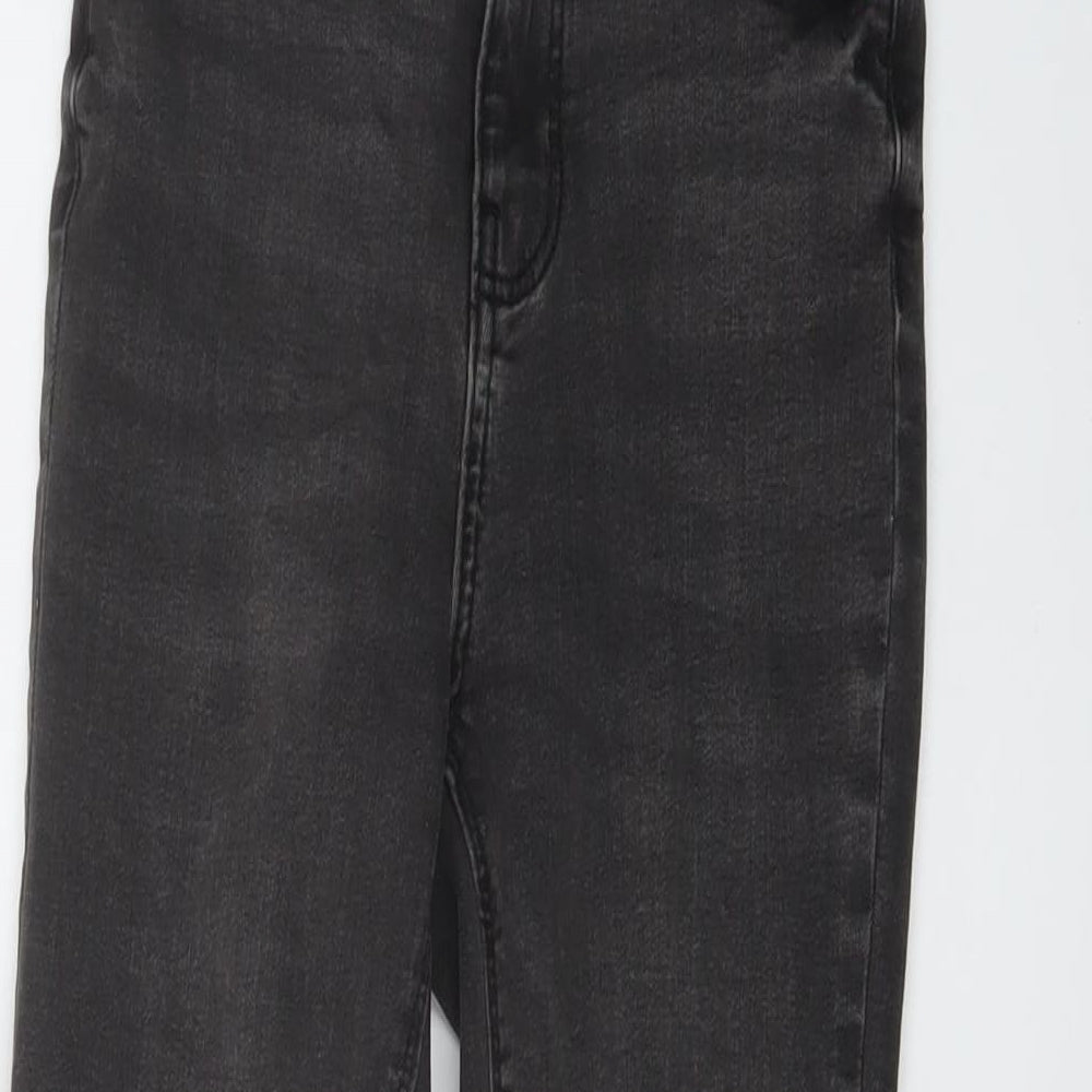 Denim & Co. Womens Grey Cotton Skinny Jeans Size 6 L26 in Regular Button