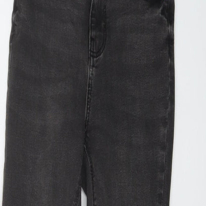 Denim & Co. Womens Grey Cotton Skinny Jeans Size 6 L26 in Regular Button