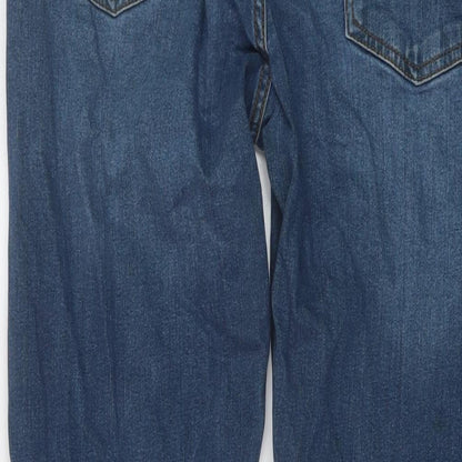Denim & Co. Mens Blue Cotton Straight Jeans Size 32 in L31 in Regular Button