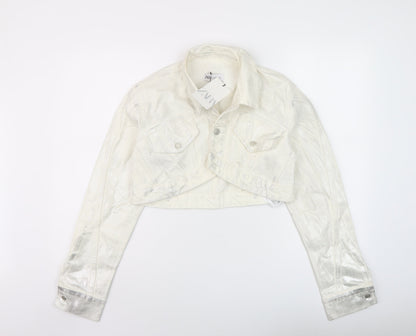 Zara Womens Ivory Jacket Size L Button