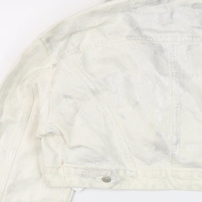 Zara Womens Ivory Jacket Size L Button