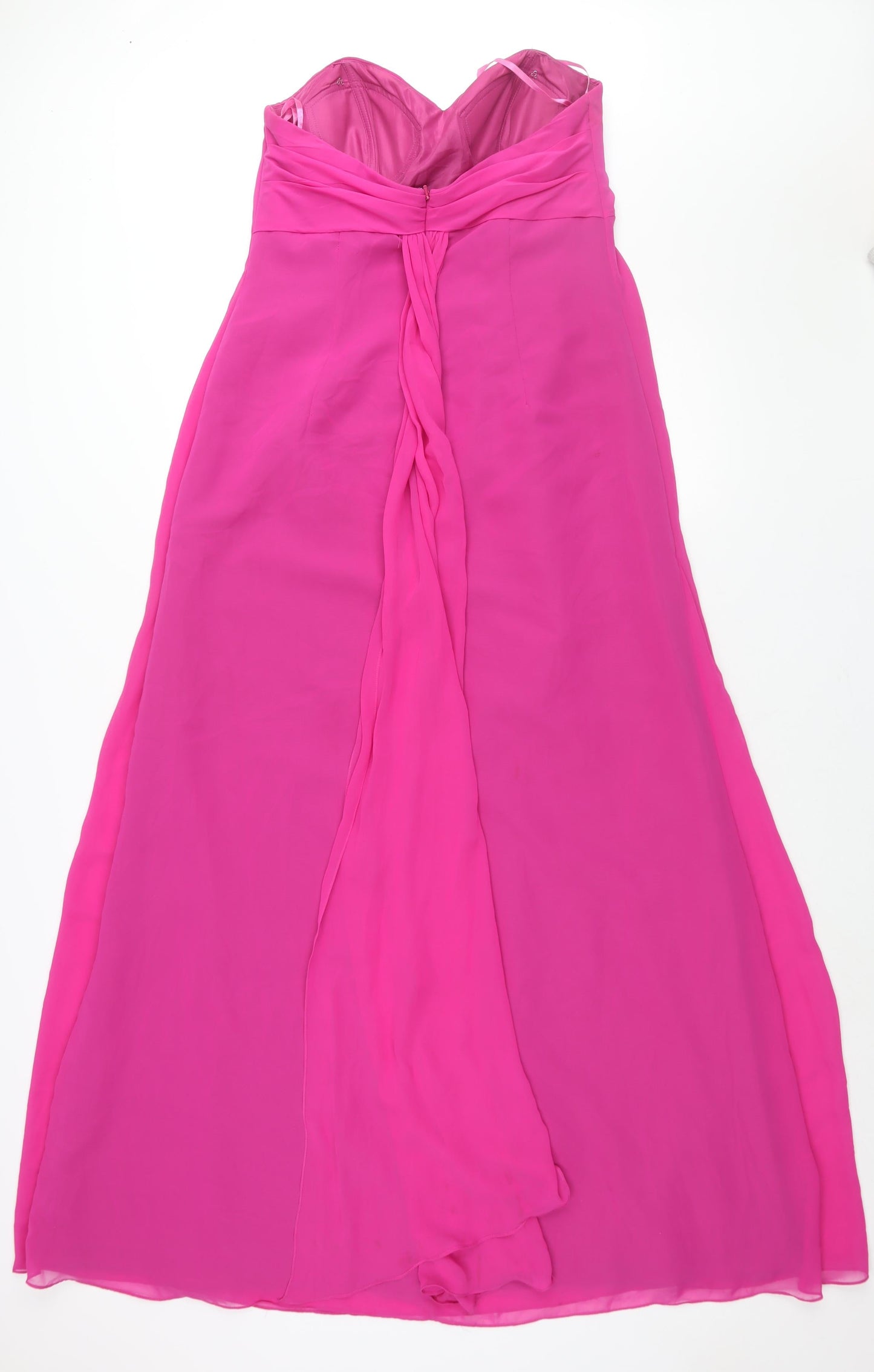 Venus Womens Pink Polyester Ball Gown Size 14 Sweetheart Zip - Padded Support