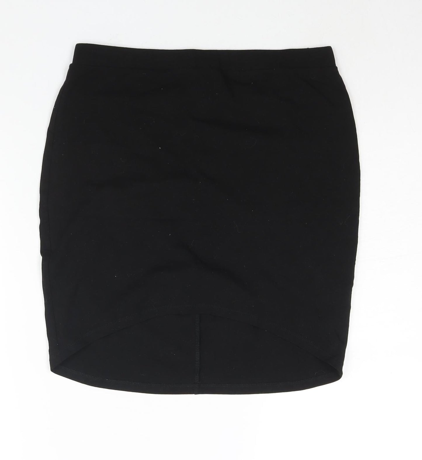 ASOS Womens Black Cotton Bandage Skirt Size 14 - Hi-Low