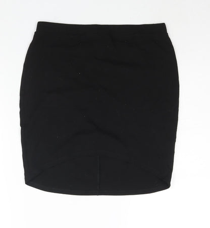 ASOS Womens Black Cotton Bandage Skirt Size 14 - Hi-Low