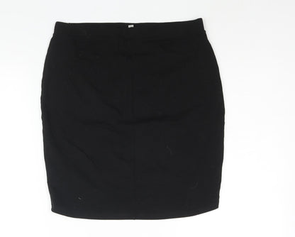 ASOS Womens Black Cotton Bandage Skirt Size 14 - Hi-Low