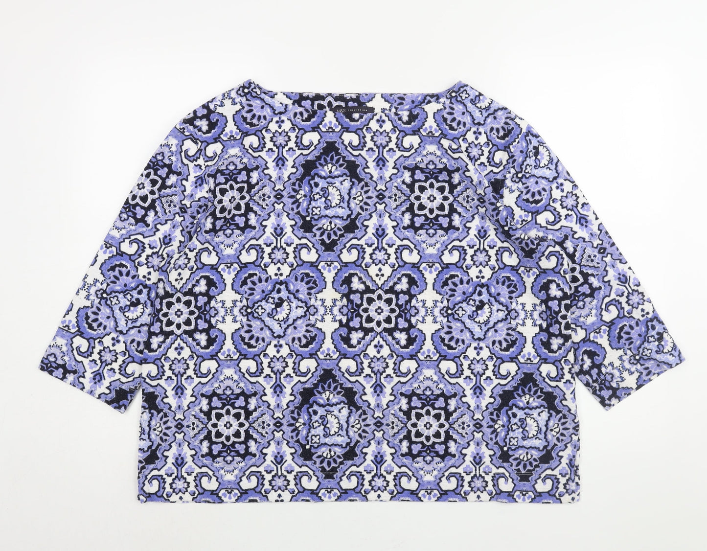 Womens UK Size 16 Marks and Spencer Blue Basic Blouse