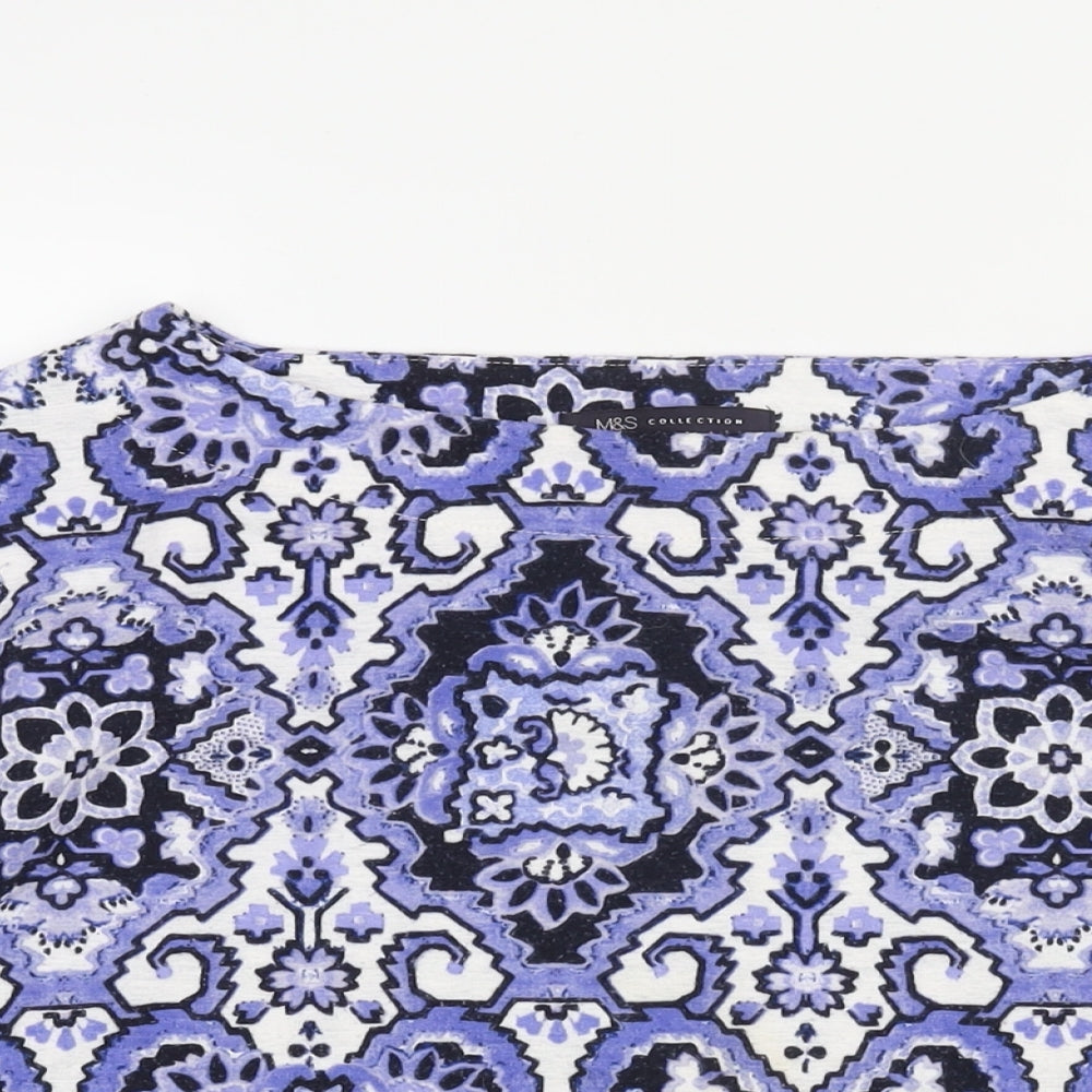 Womens UK Size 16 Marks and Spencer Blue Basic Blouse