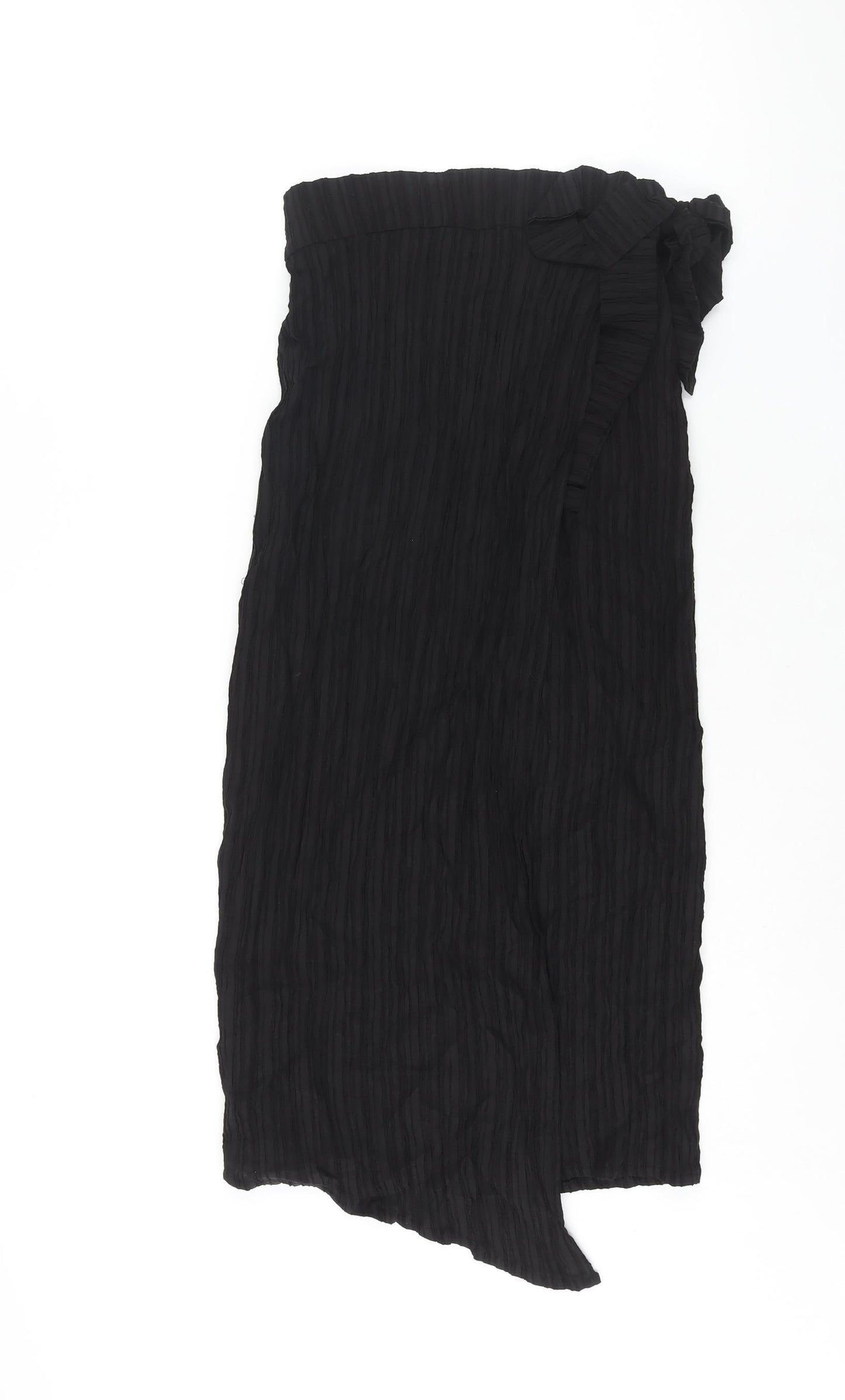 Graciaa Womens Black Polyester Wrap Skirt Size 26 in Tie - Plisse