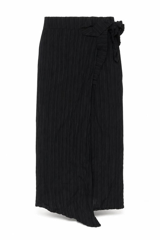 Graciaa Womens Black Polyester Wrap Skirt Size 26 in Tie - Plisse