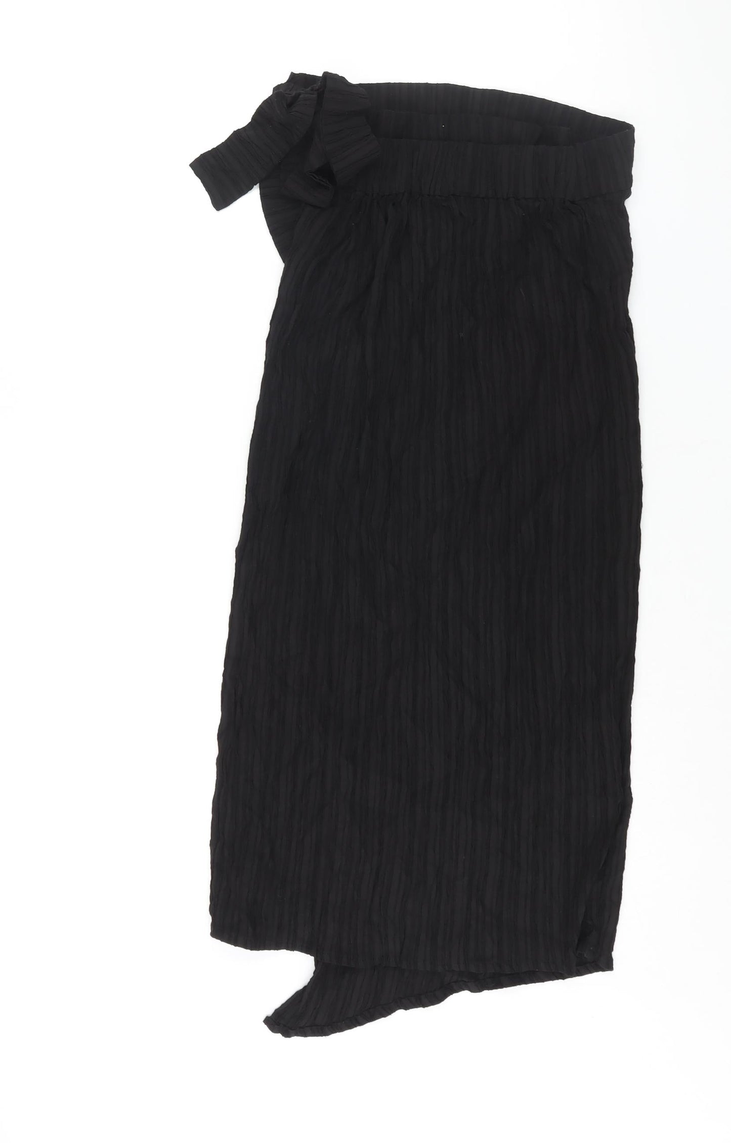 Graciaa Womens Black Polyester Wrap Skirt Size 26 in Tie - Plisse
