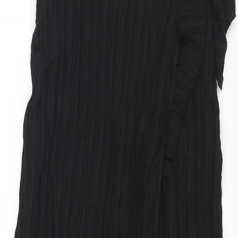 Graciaa Womens Black Polyester Wrap Skirt Size 26 in Tie - Plisse