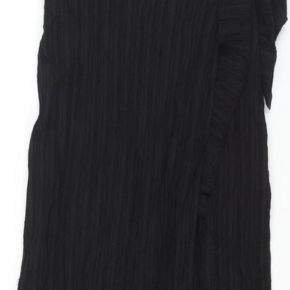 Graciaa Womens Black Polyester Wrap Skirt Size 26 in Tie - Plisse