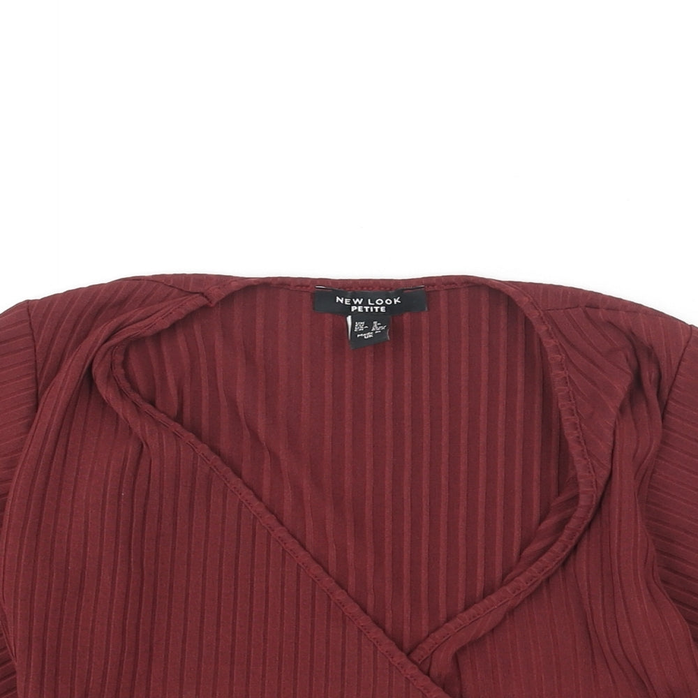 Womens UK Size 8 New Look Red Wrap Blouse