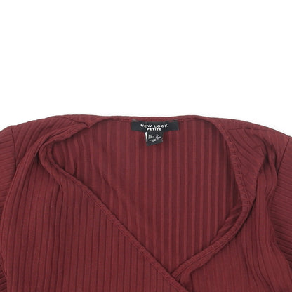 Womens UK Size 8 New Look Red Wrap Blouse
