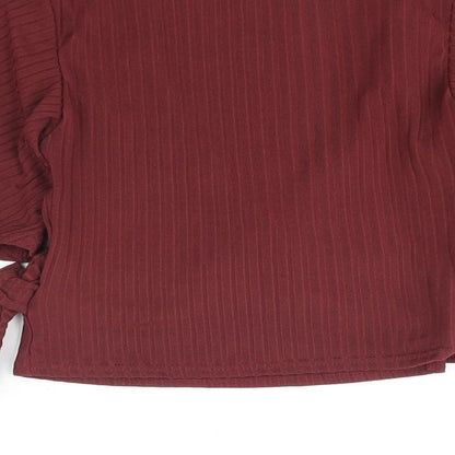 Womens UK Size 8 New Look Red Wrap Blouse