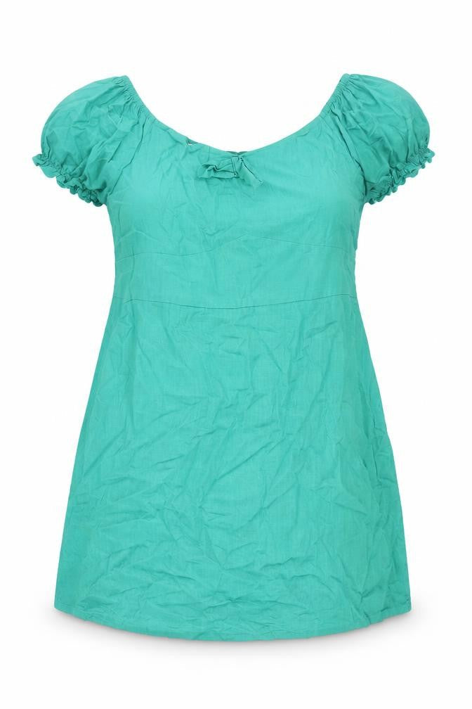 Glamorous Womens Green Viscose A-Line Size 20 Boat Neck Zip - Bow Detail