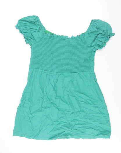 Glamorous Womens Green Viscose A-Line Size 20 Boat Neck Zip - Bow Detail