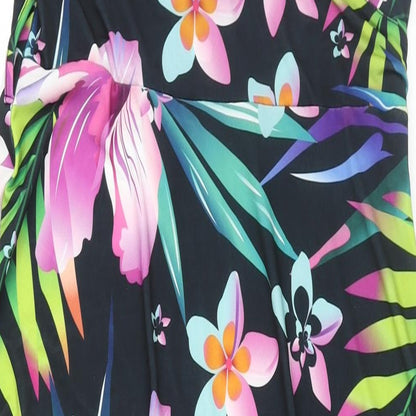 Body Flirt Womens Multicoloured Floral Polyester Maxi Size 12 V-Neck Pullover - Size 12-14