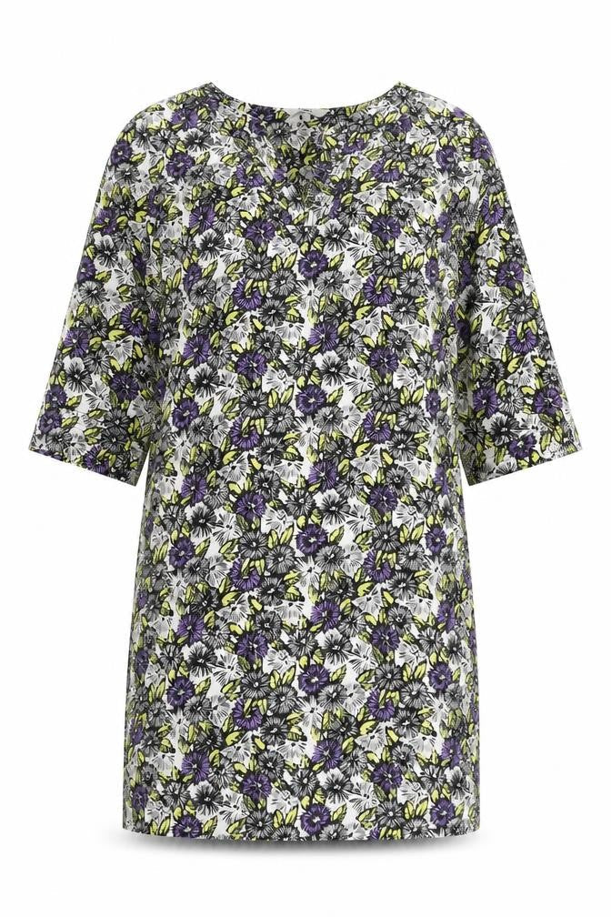 NEXT Womens Multicoloured Geometric Polyester Shift Size 10 V-Neck Pullover - Floral Print