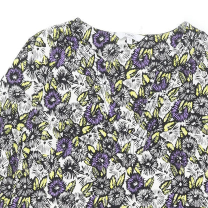 NEXT Womens Multicoloured Geometric Polyester Shift Size 10 V-Neck Pullover - Floral Print