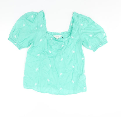 Womens UK Size 6 Per Una Green Basic Blouse