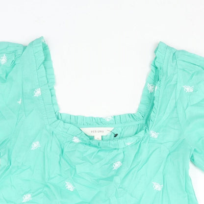 Womens UK Size 6 Per Una Green Basic Blouse