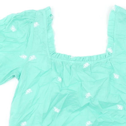 Womens UK Size 6 Per Una Green Basic Blouse