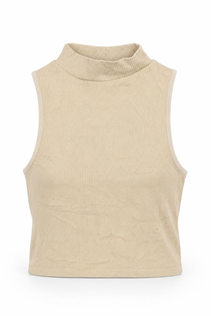 Womens UK Size M Zara Beige Cropped Tank