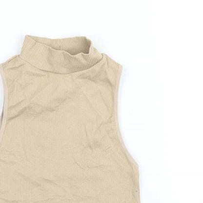 Womens UK Size M Zara Beige Cropped Tank
