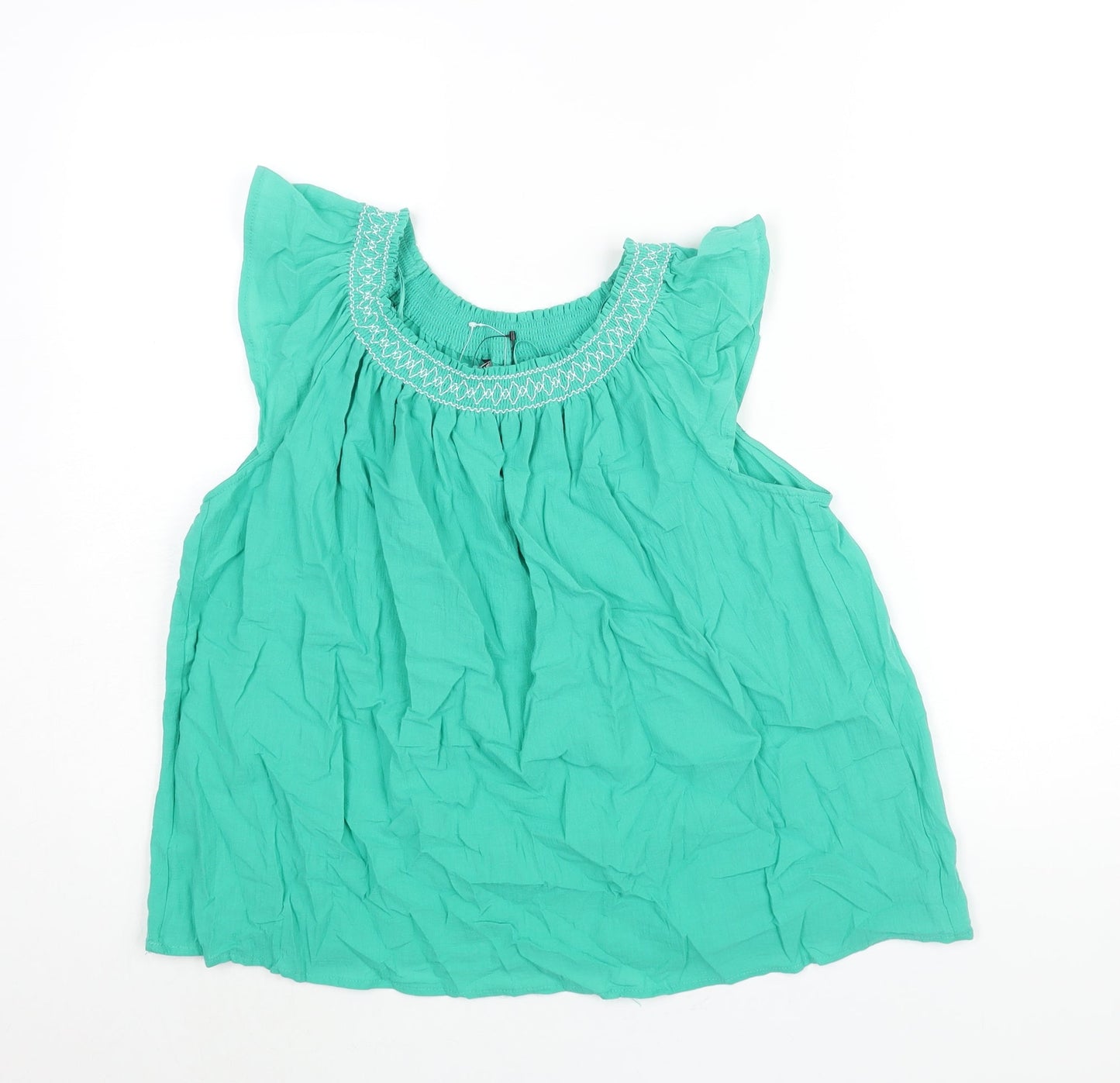 Womens UK Size 6 Marks and Spencer Green Basic Blouse