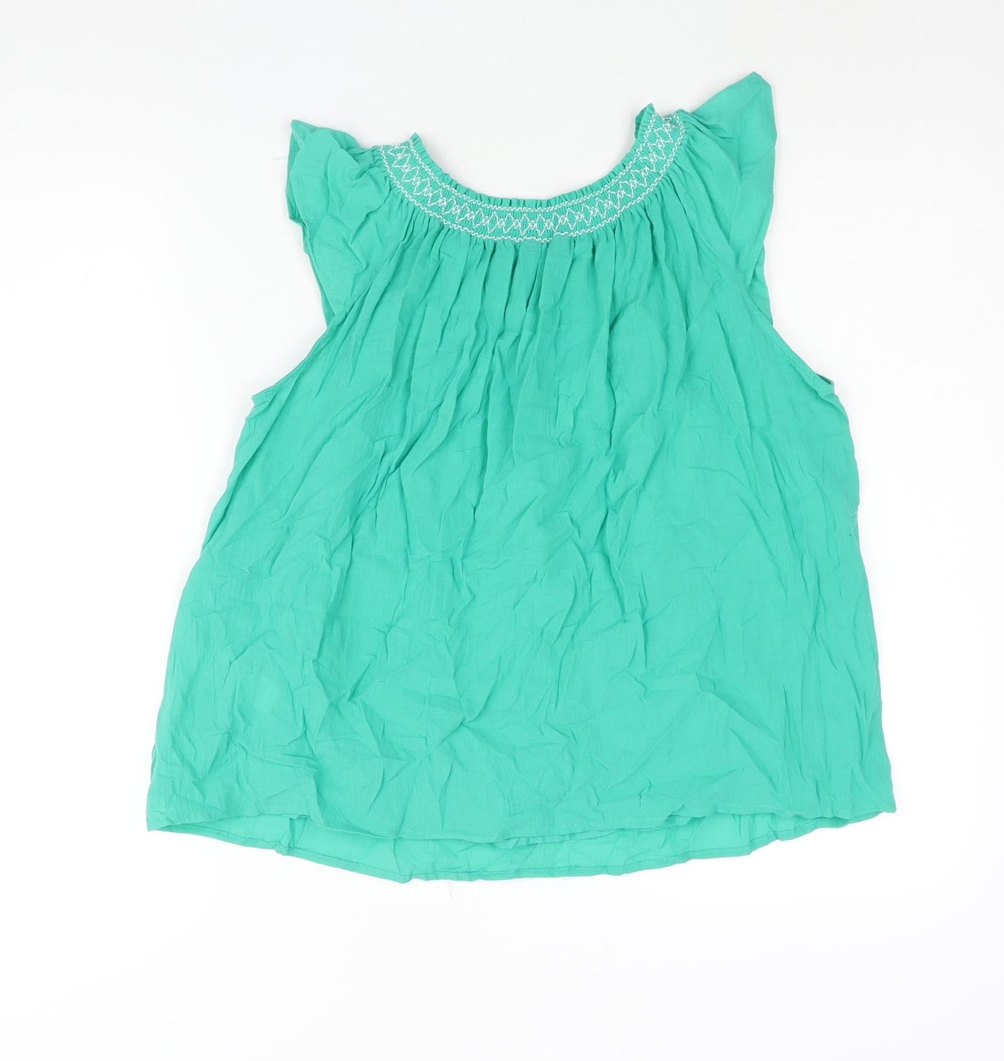 Womens UK Size 6 Marks and Spencer Green Basic Blouse