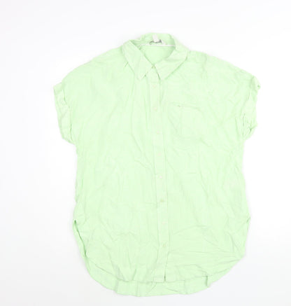 Womens UK Size M NEXT Green Basic Button-Up