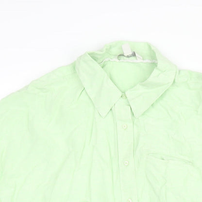 Womens UK Size M NEXT Green Basic Button-Up