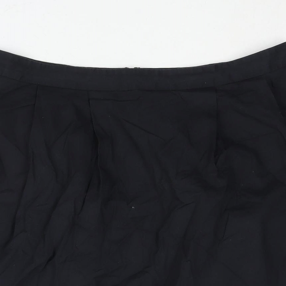 Lands' End Womens Blue Cotton A-Line Skirt Size 6 Zip