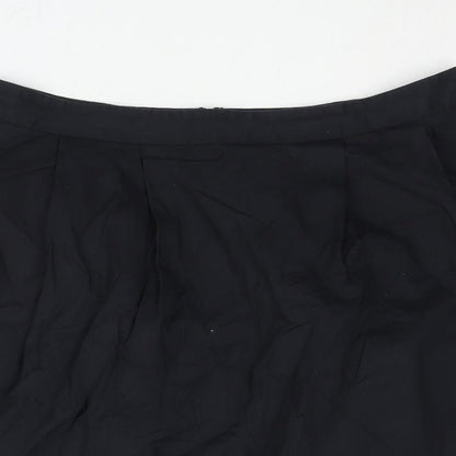 Lands' End Womens Blue Cotton A-Line Skirt Size 6 Zip