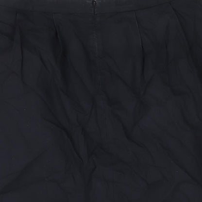 Lands' End Womens Blue Cotton A-Line Skirt Size 6 Zip