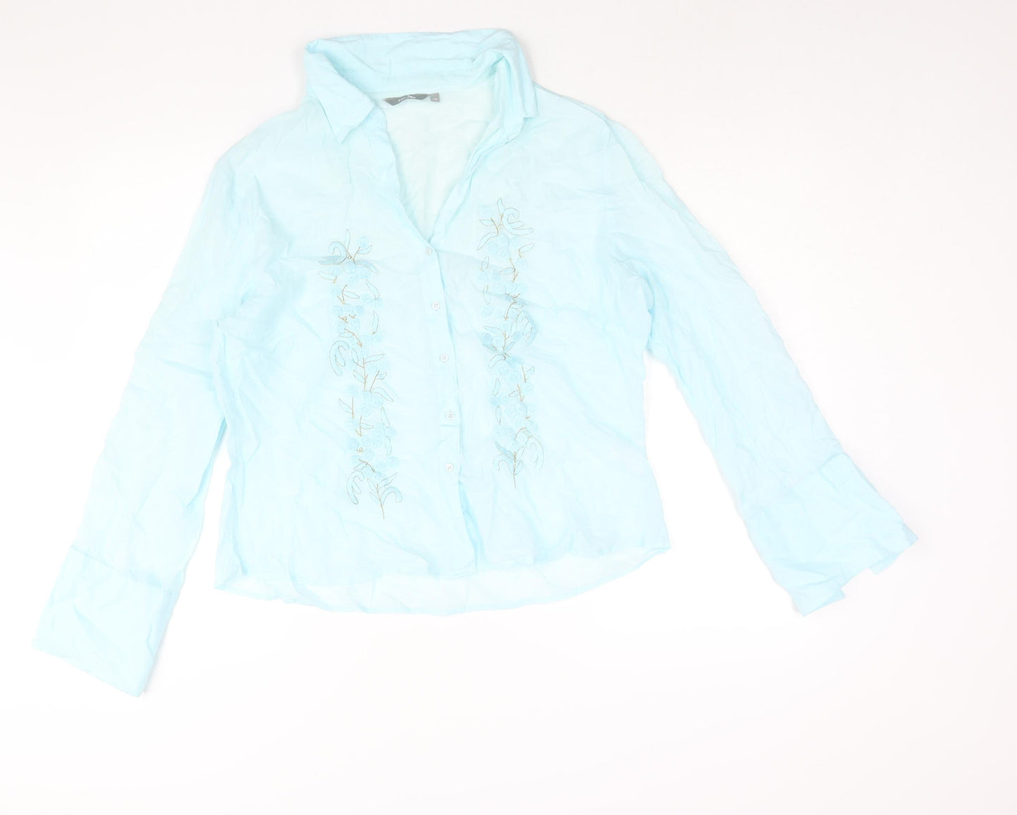 Womens UK Size 18 Per Una Blue Basic Button-Up