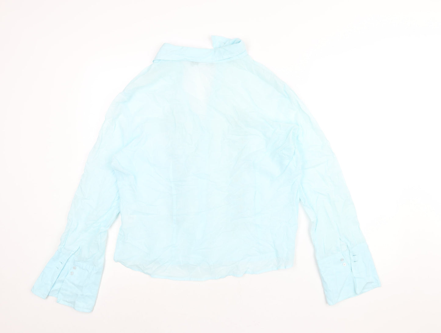 Womens UK Size 18 Per Una Blue Basic Button-Up