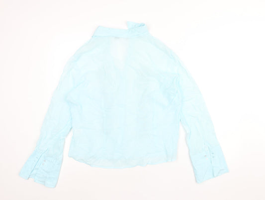 Womens UK Size 18 Per Una Blue Basic Button-Up