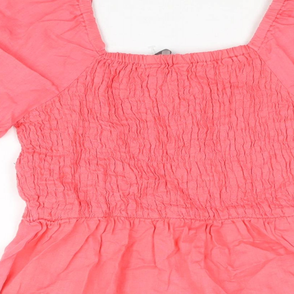 Womens UK Size 6 Marks and Spencer Pink Basic Blouse