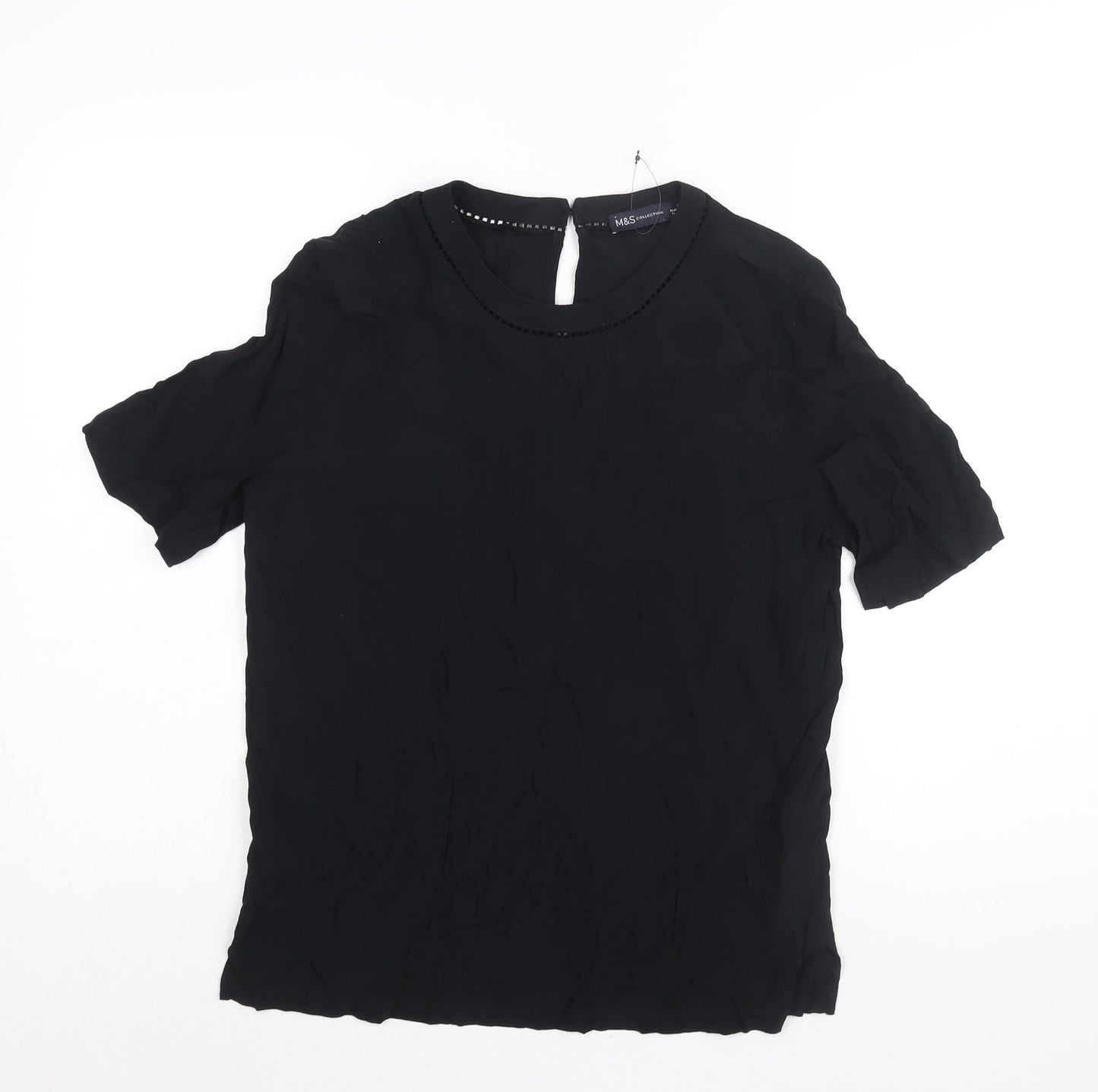 Womens UK Size 10 Marks and Spencer Black Basic Blouse