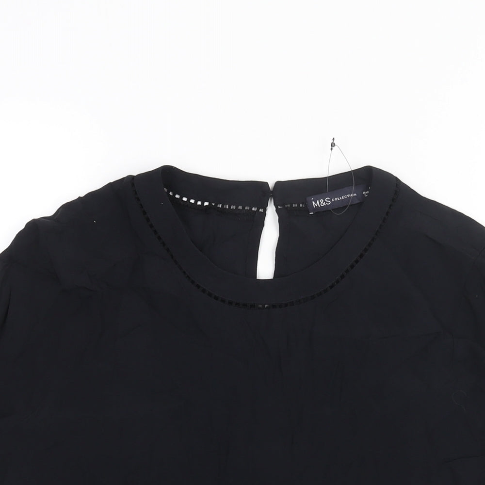 Womens UK Size 10 Marks and Spencer Black Basic Blouse