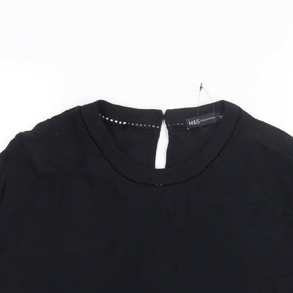 Womens UK Size 10 Marks and Spencer Black Basic Blouse