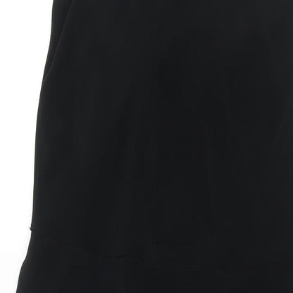 Emma Somerset Womens Black Polyester Maxi Size 12 Halter Zip - Layered Frill