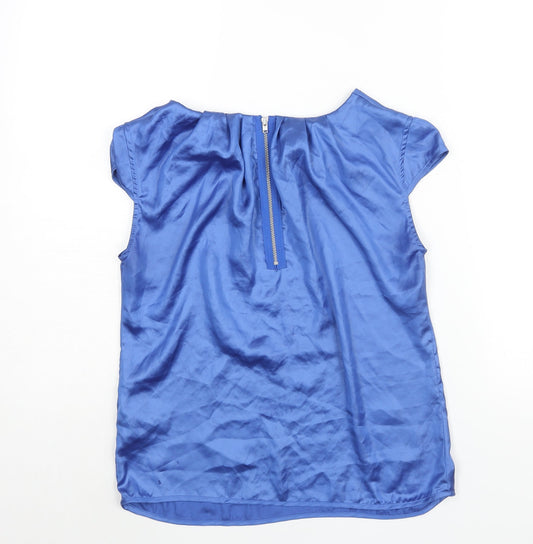 Womens UK Size 10 Oasis Blue Basic Blouse