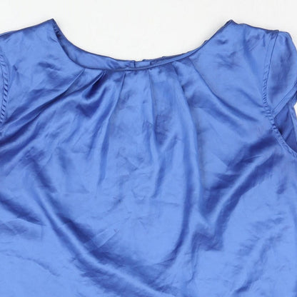 Womens UK Size 10 Oasis Blue Basic Blouse