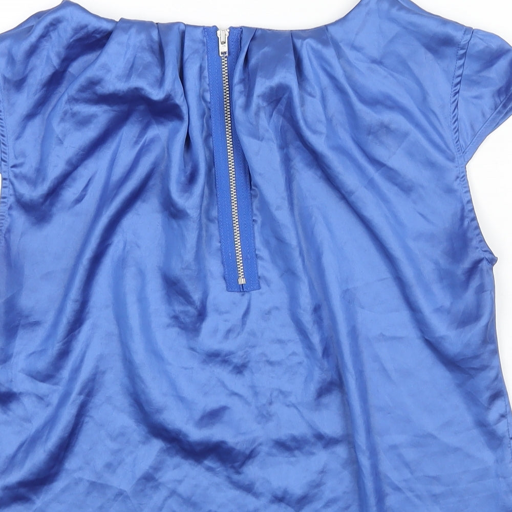 Womens UK Size 10 Oasis Blue Basic Blouse