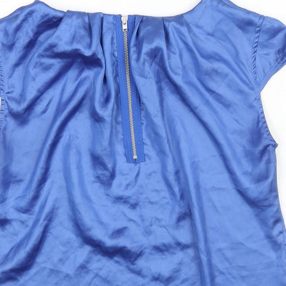Womens UK Size 10 Oasis Blue Basic Blouse