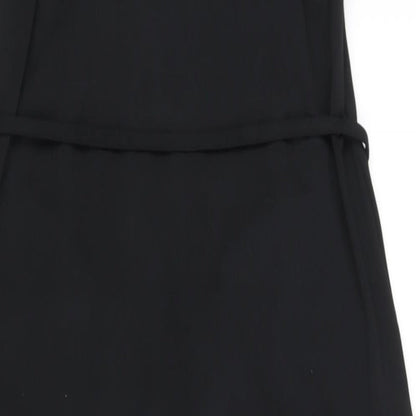 River Island Womens Black Polyester Maxi Size 10 V-Neck Pullover - Side Slits Belted